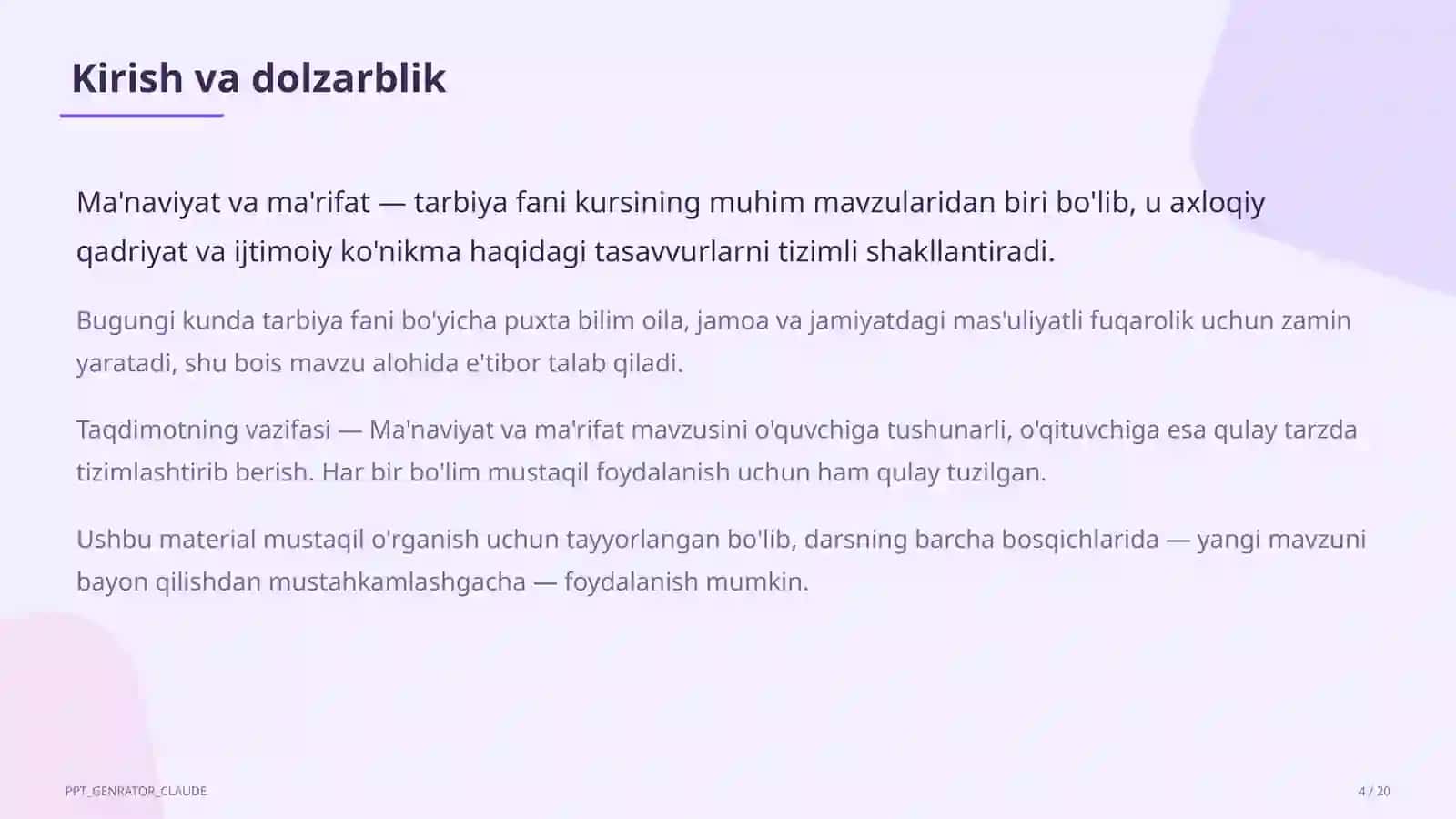 Ma'naviyat va ma'rifat (10-sinf) 4