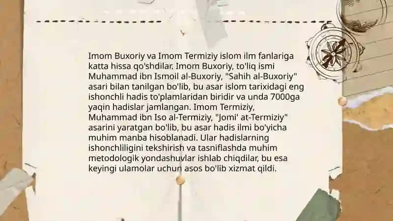 Imom Buxoriy va Imom Termiziy 4