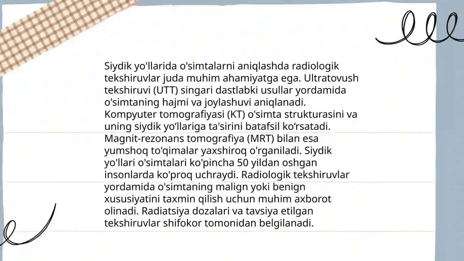 Siydik yo'llarida onkologik kasalliklarni Radiologik tekshirishlar 4