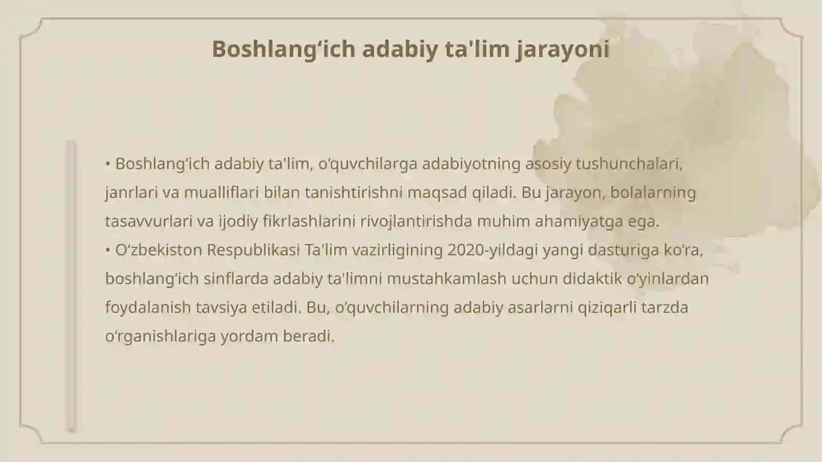 Didaktik o‘yinlar texnologiyasi va uning boshlang‘ich adabiy ta'limdagi o‘rni 4