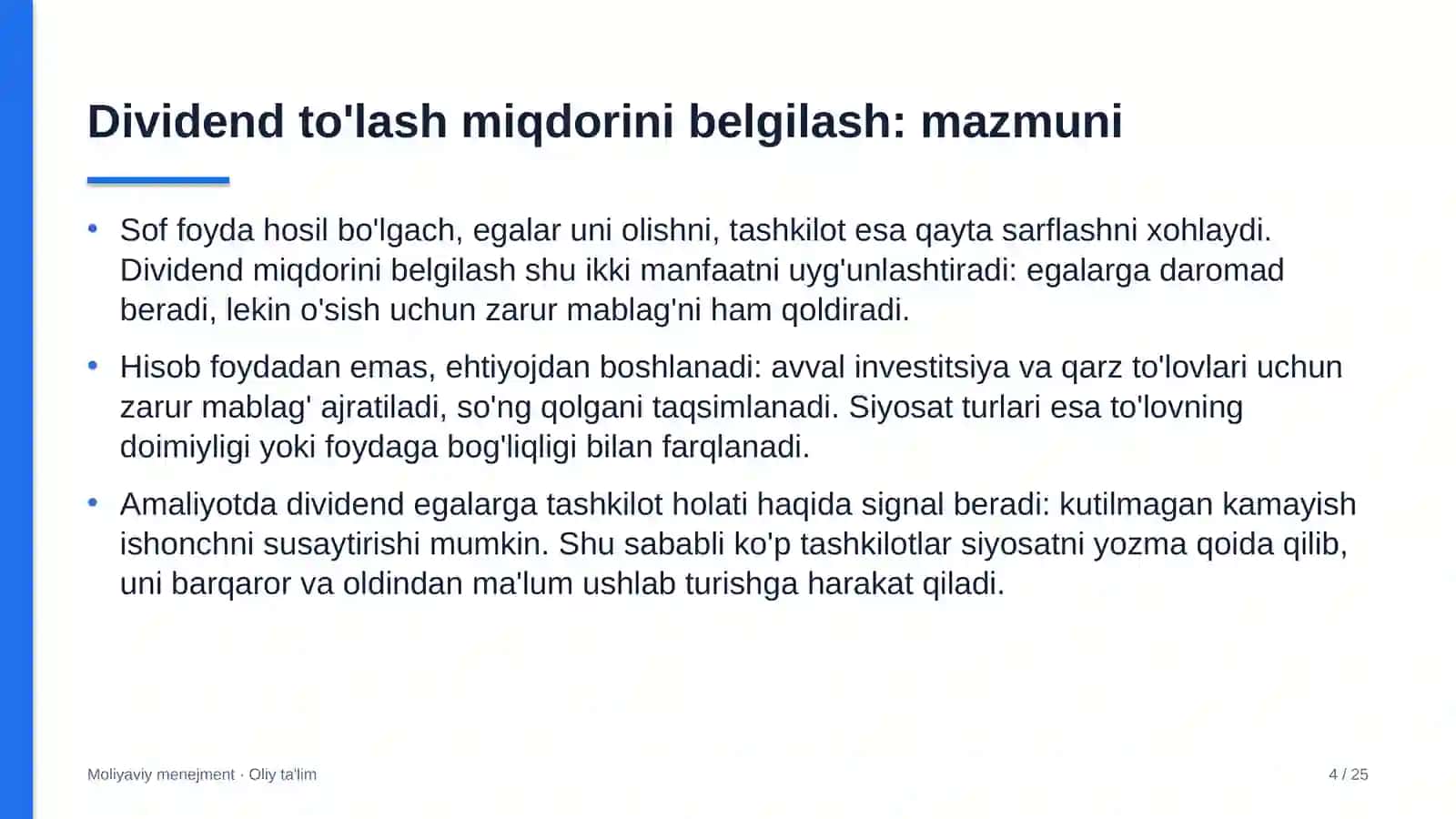 atom energetikasida dividend to'lash miqdorini belgilash 6771 4