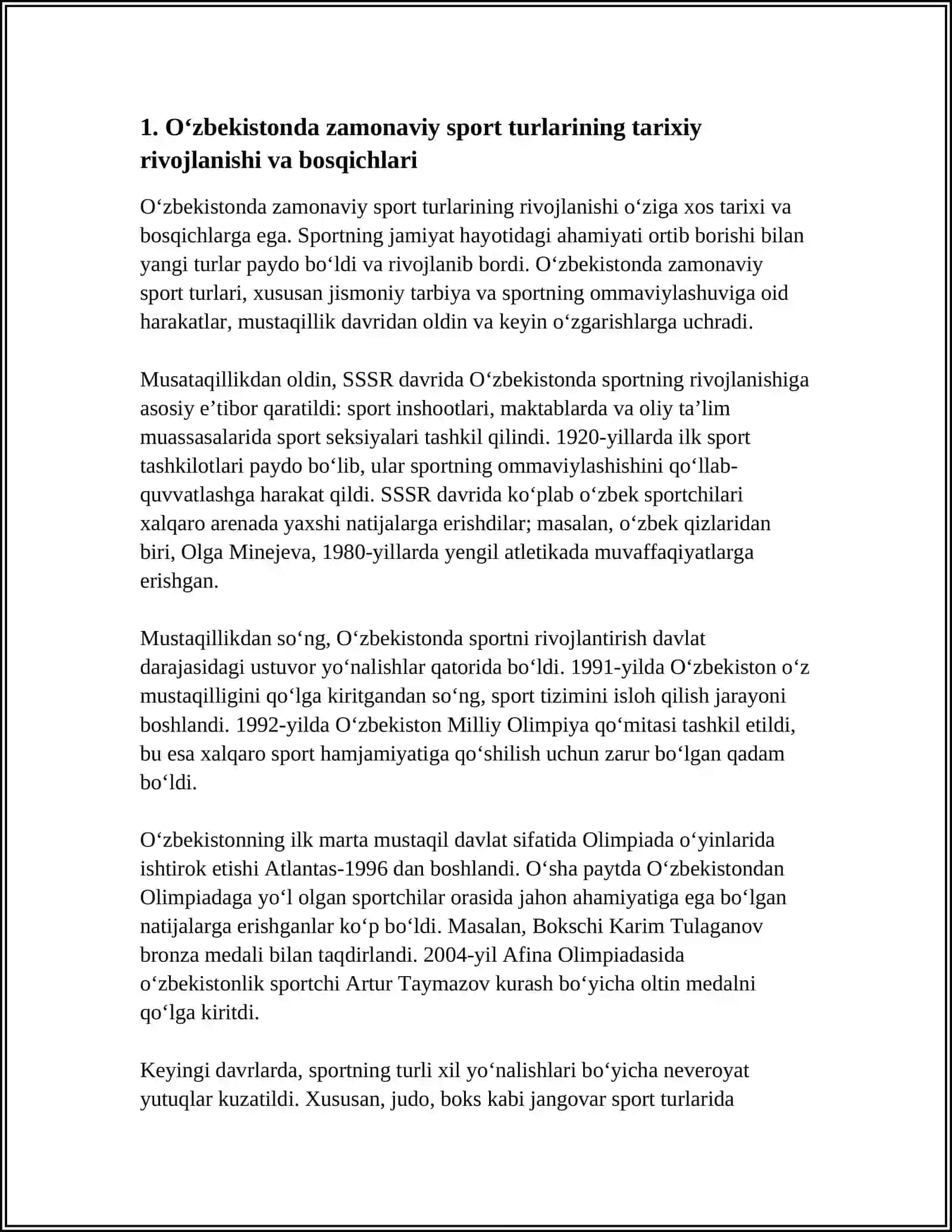Oʻzbekistonda zamonaviy sport turlarining rivojlanishi 4