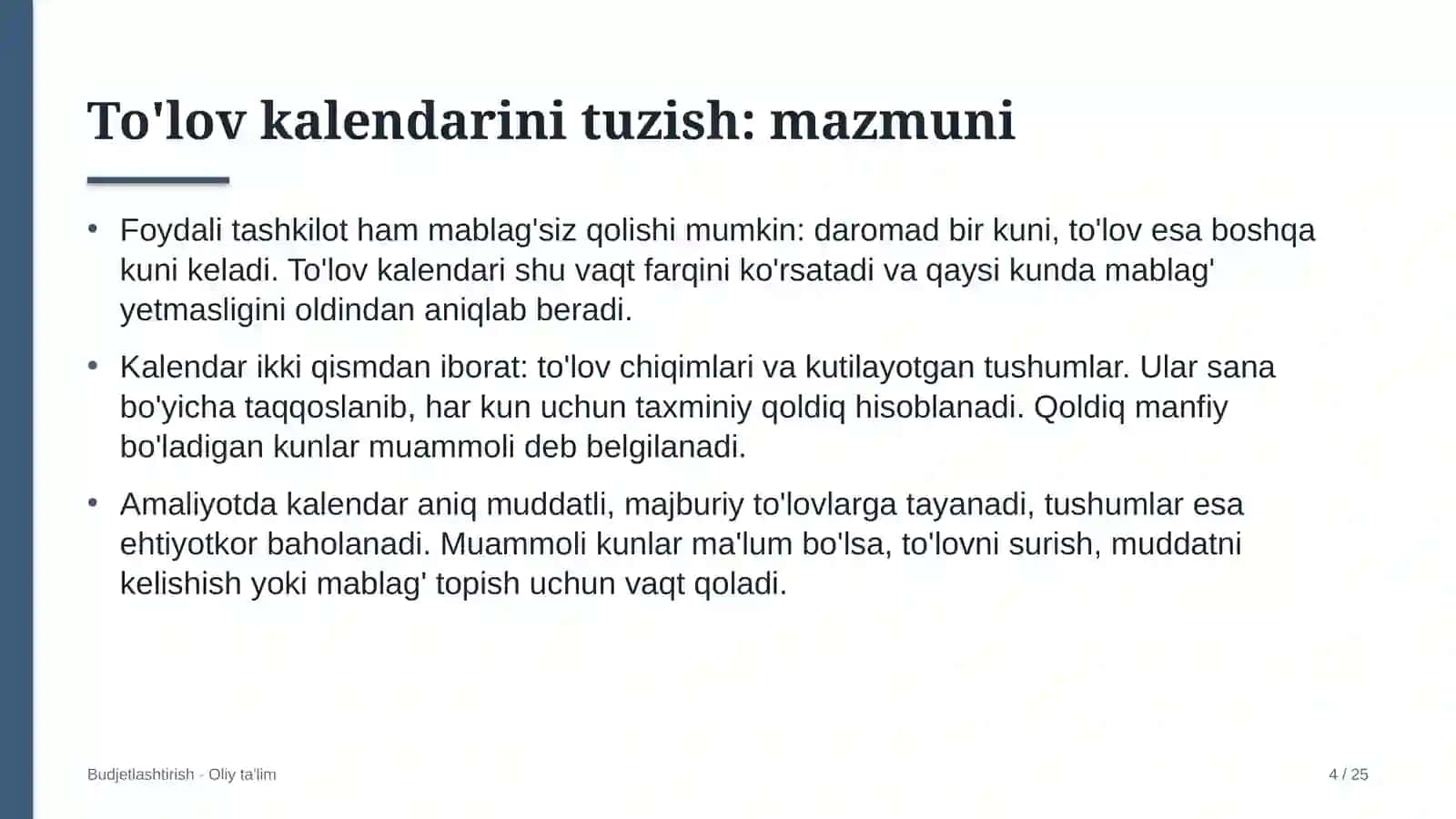 developerlik kompaniyalarida to'lov kalendarini tuzish 1000 4