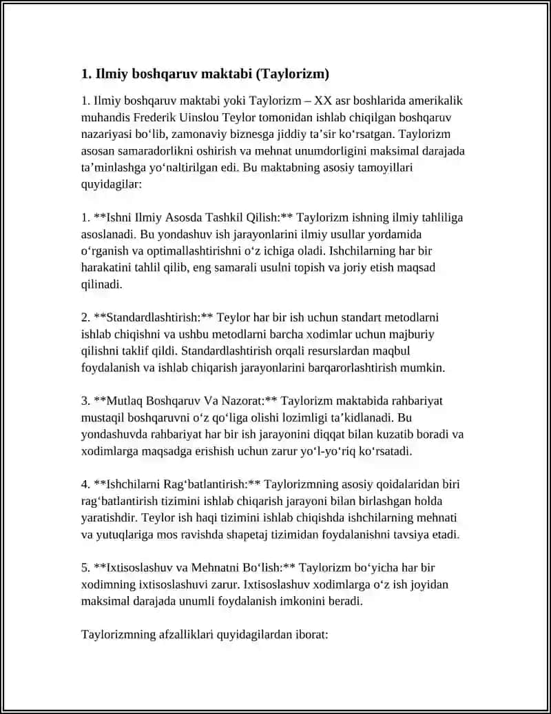 ZAMONAVIY BOSHQARUV FANI MAKTABLARI VA ASOSIY G‘OYALARI 4