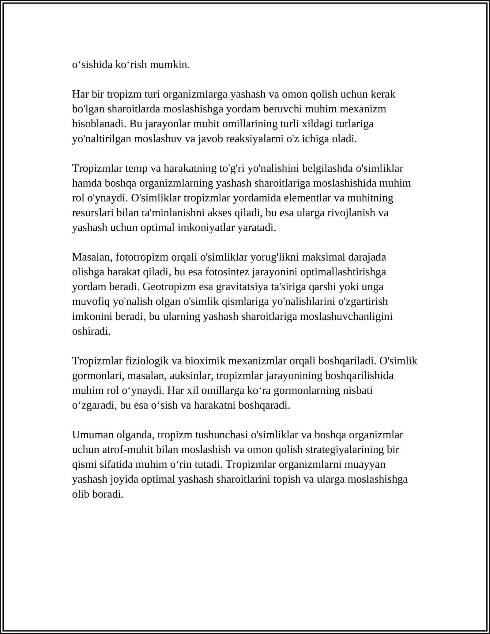 MUSTAQIL ISH Mavzu: TROPIZM TUSHUNCHASINING MOHIYATI 4