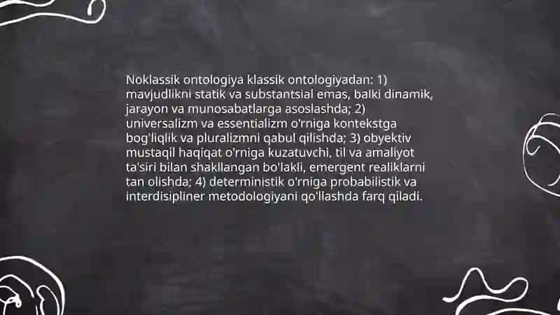 Noklassik ontologiyaning yoʻnalishlari va mohiyati 4