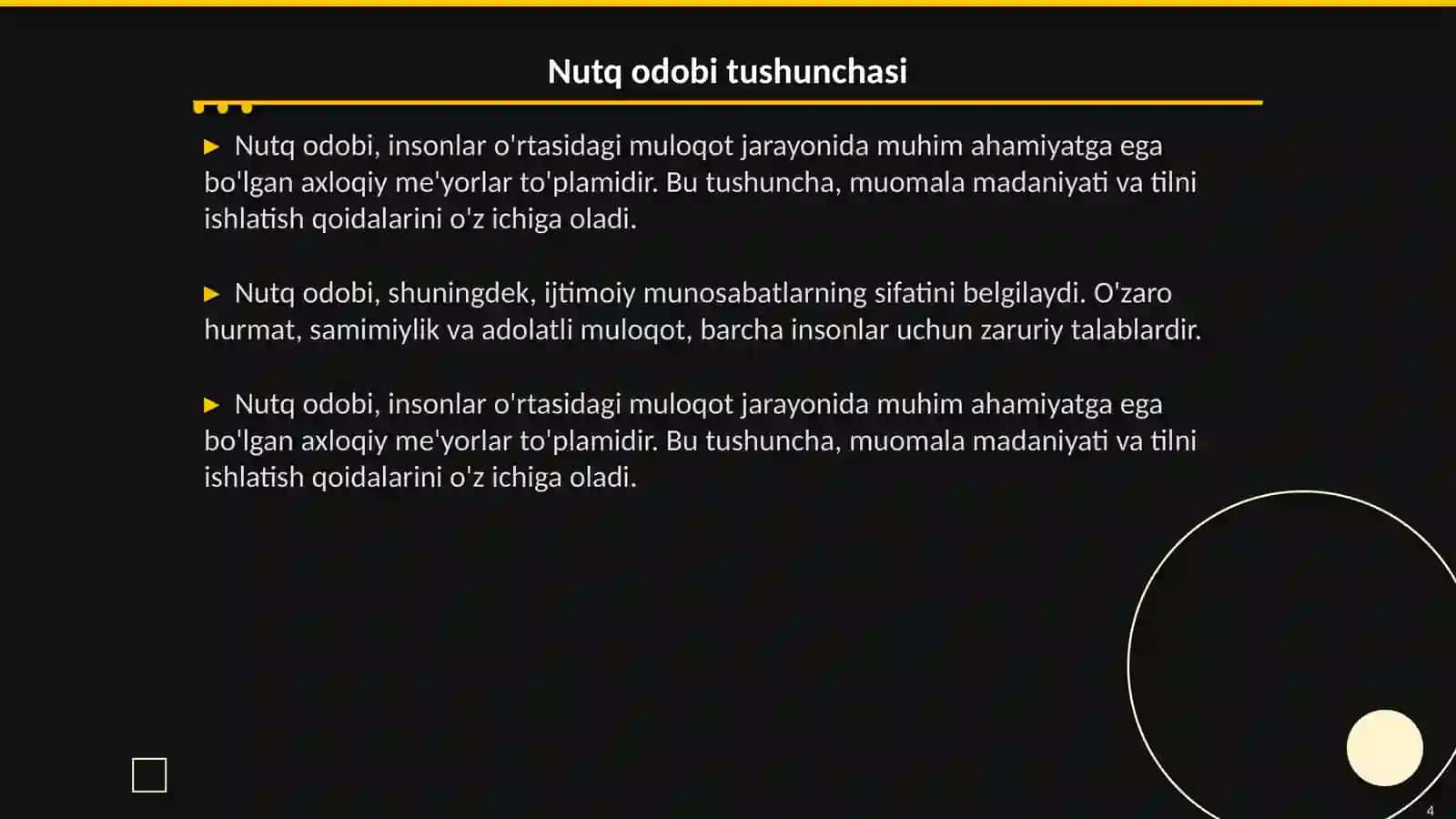 Kaykovusning nutq odobi haqidagi qarashlari 4