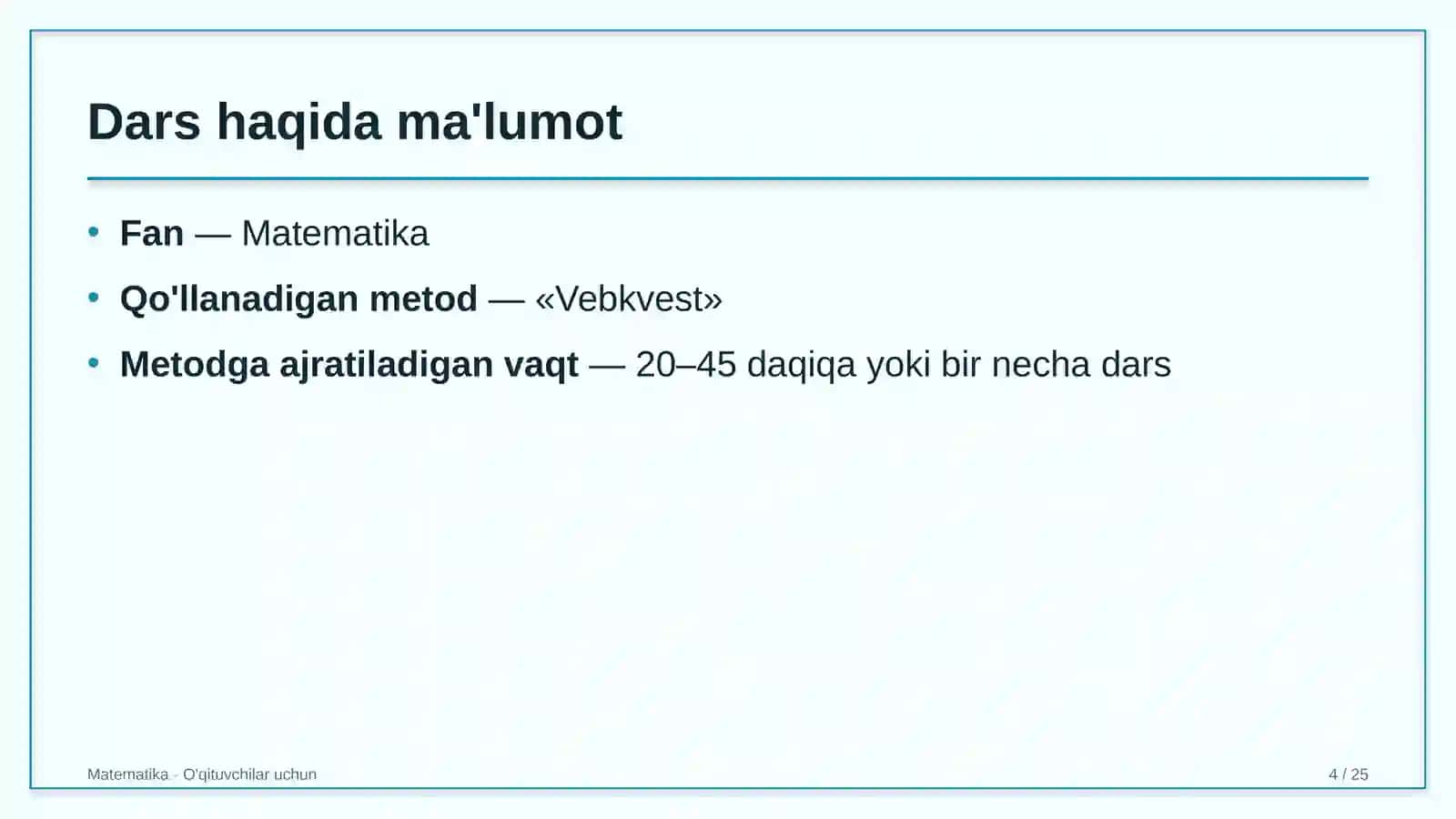 matematika darslarida vebkvest metodidan foydalanish 6364 4
