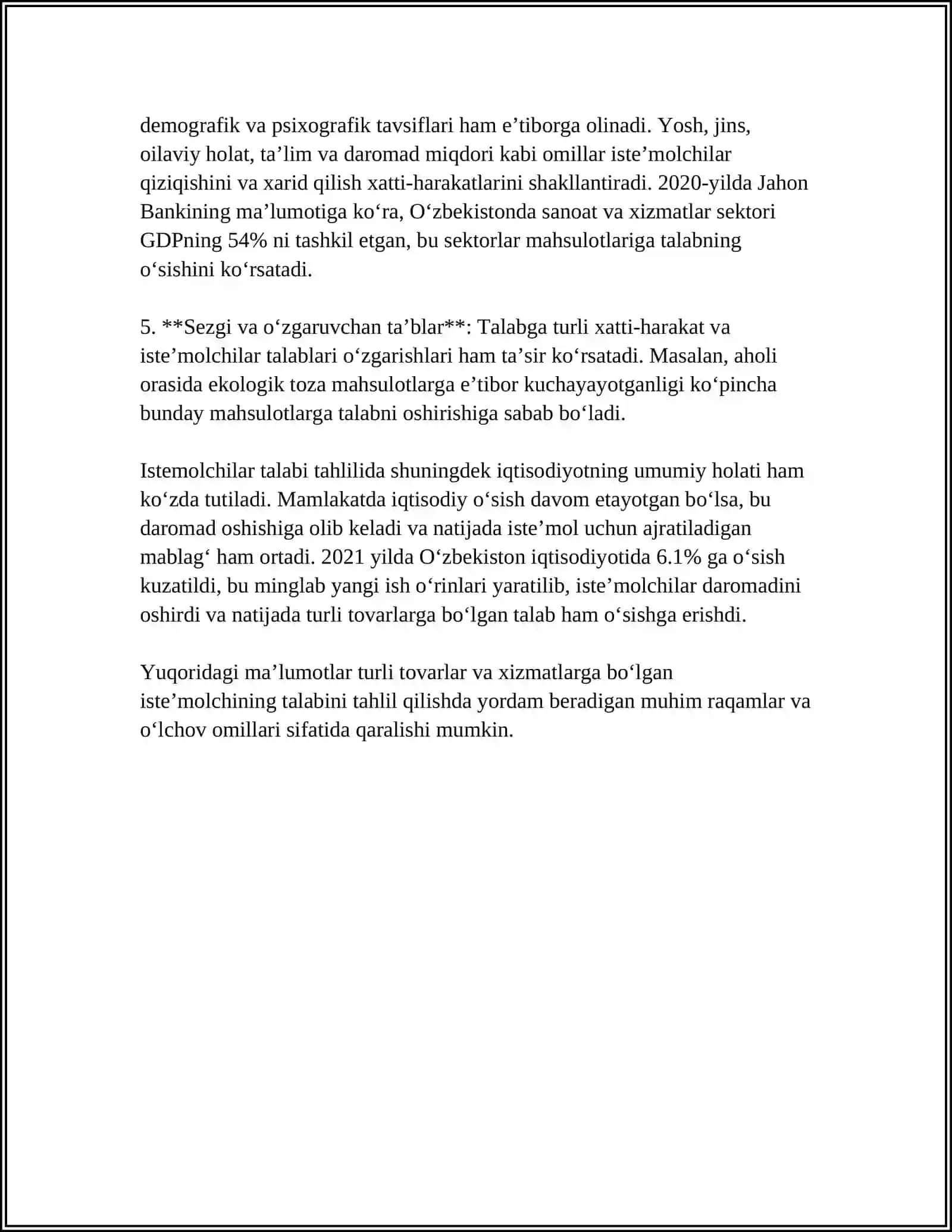 Istemolchilar ishlab chiqaruvchilar va bozorlar samaradorligi 4