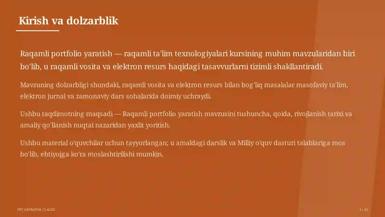 Raqamli portfolio yaratish 4