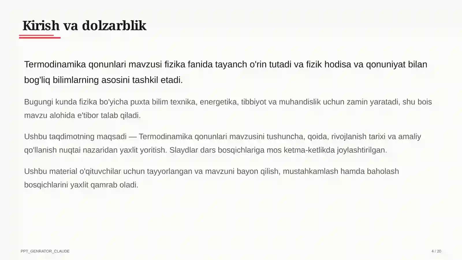 Termodinamika qonunlari (10-sinf) 4