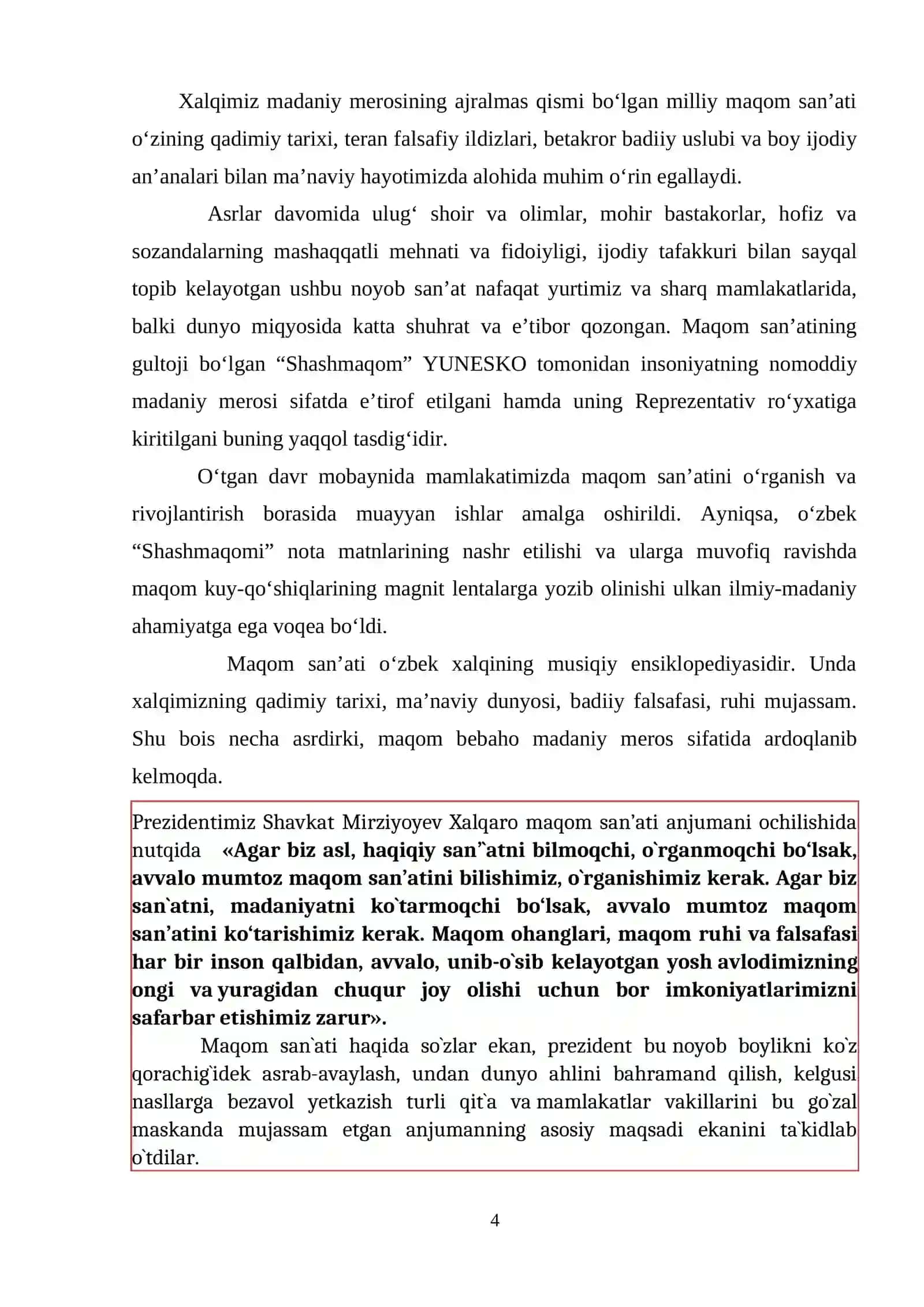 Musiqa nazariyasi (solfedjio, garmoniya, musiqa asarlari tahlili) 4