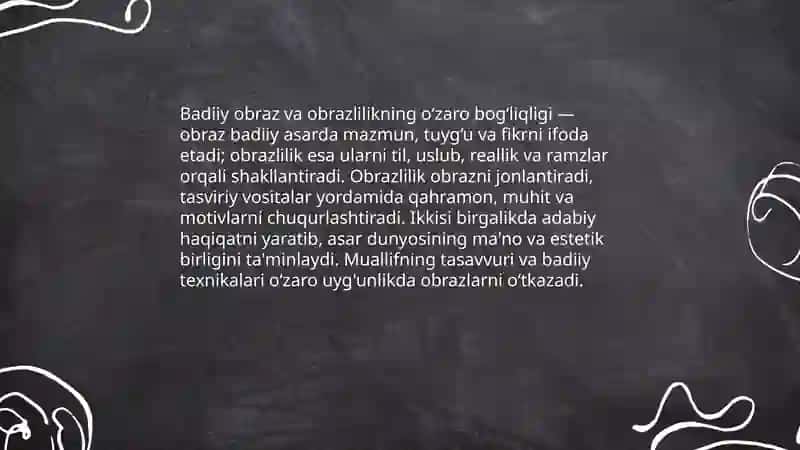 Badiiy obraz va obrazlilik 4