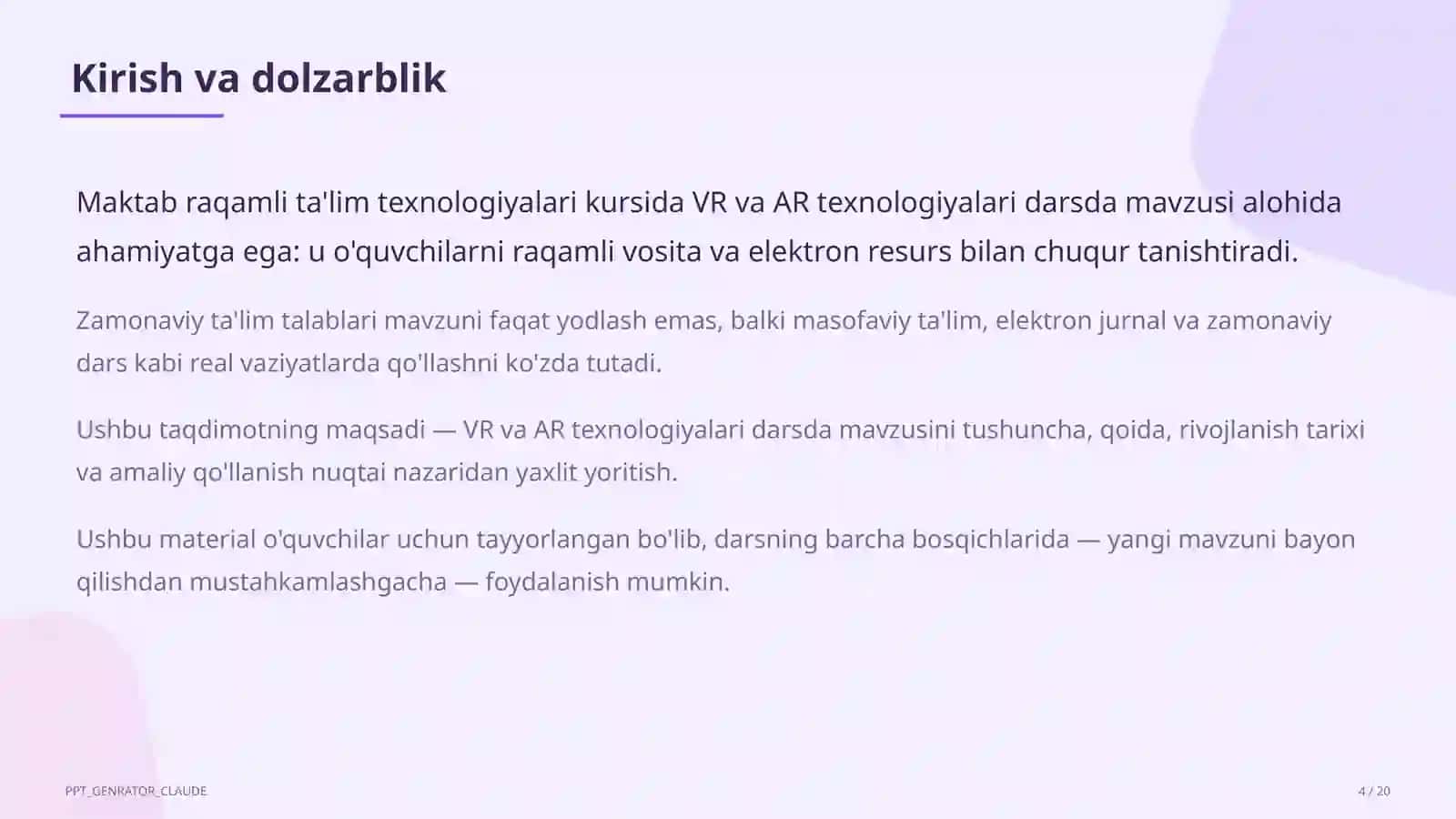 VR va AR texnologiyalari darsda 4