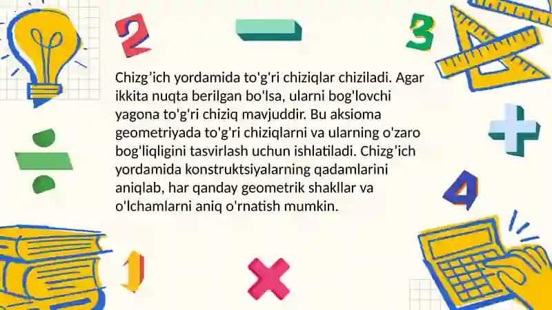 Yasashqurollari.Sirkulvachizg’ichaksiomalari 4