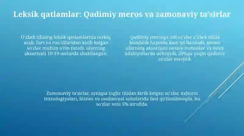 O'zbek tilining lug'at tarkibi 4
