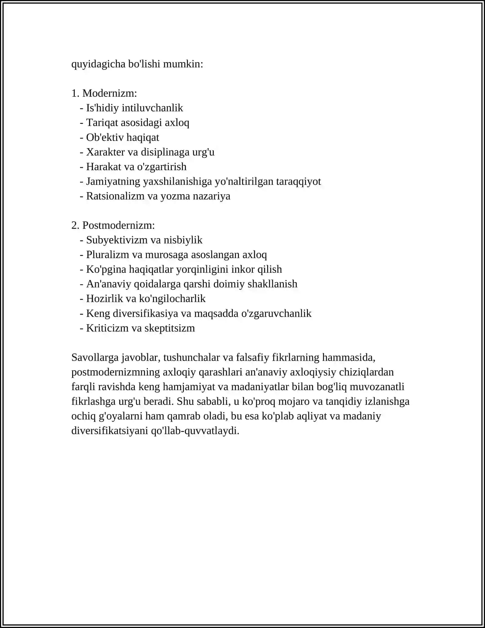 20-ASRNING ASOSIY AXLOQIY TENDENTSIYATSIYALARI DIAGRAMMA KO'RINISHIDA 4
