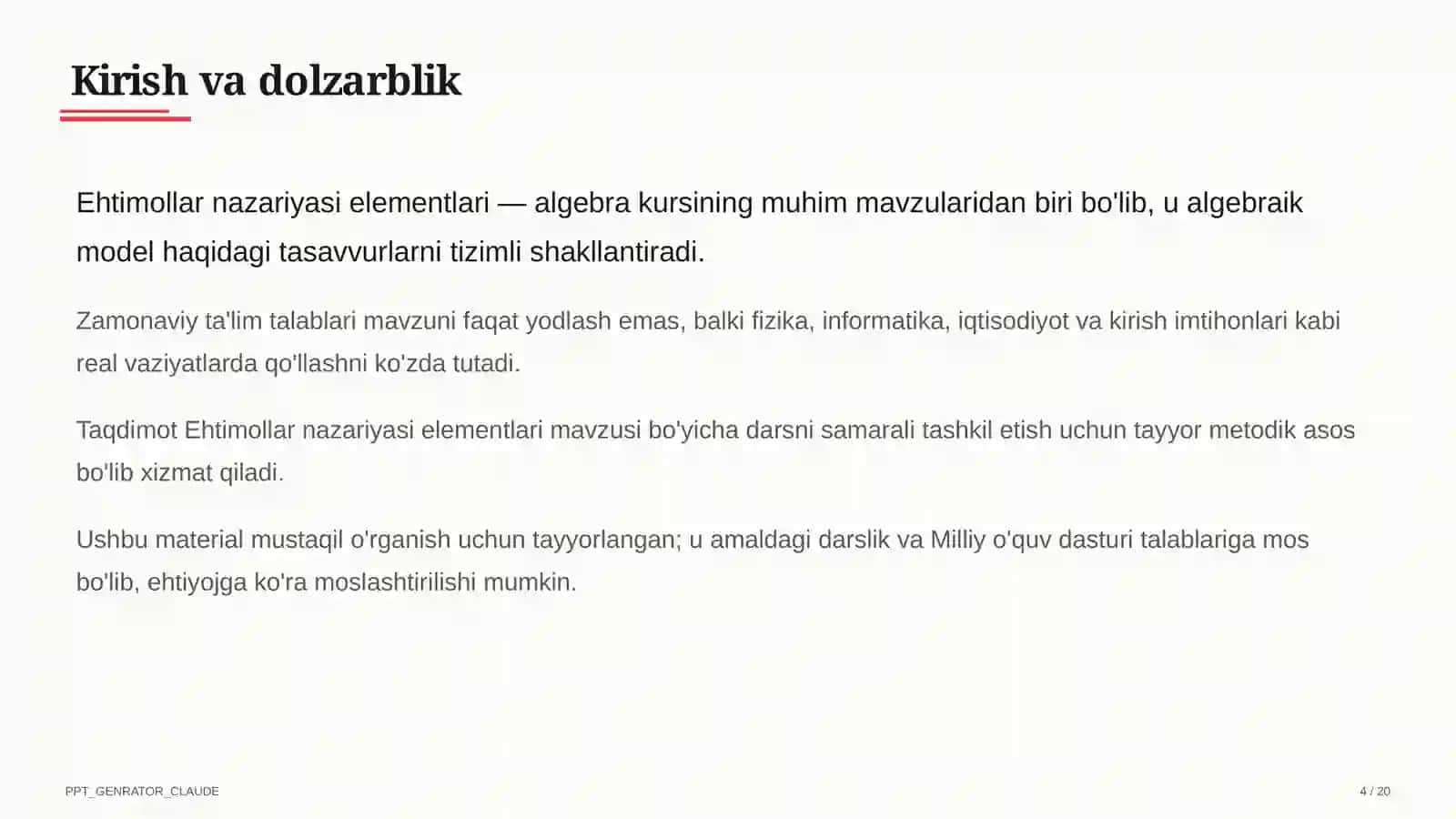 Ehtimollar nazariyasi elementlari (9-sinf) 4