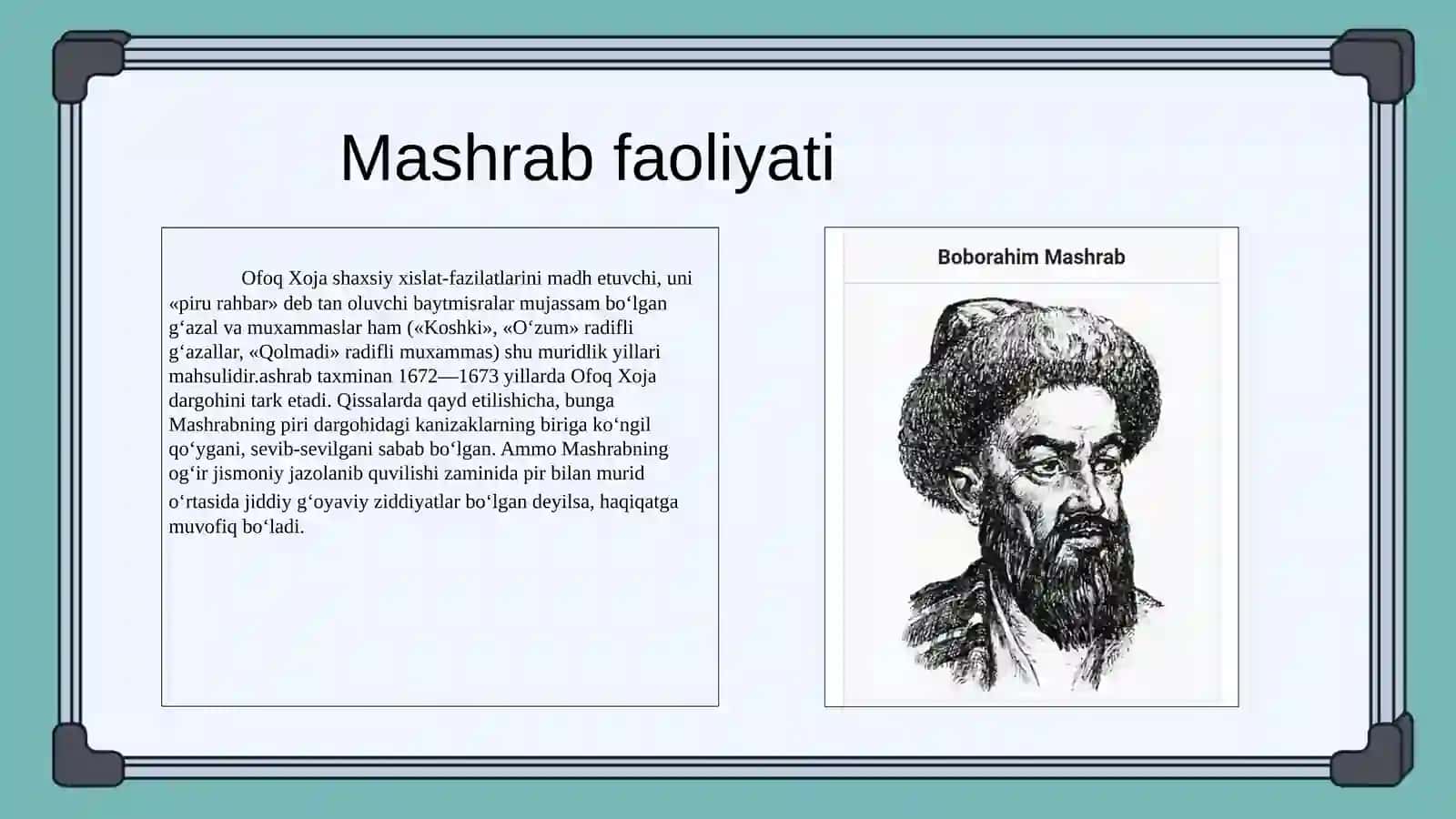 Mashrab adabiy merosi manbalari 4