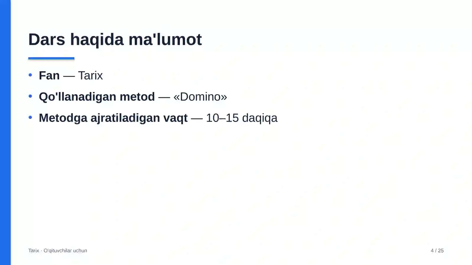 tarix darslarida domino metodidan foydalanish 3133 4