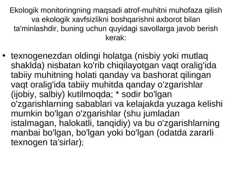 CHIQINDILARNI EKOLOGIK MONITORINGI 4