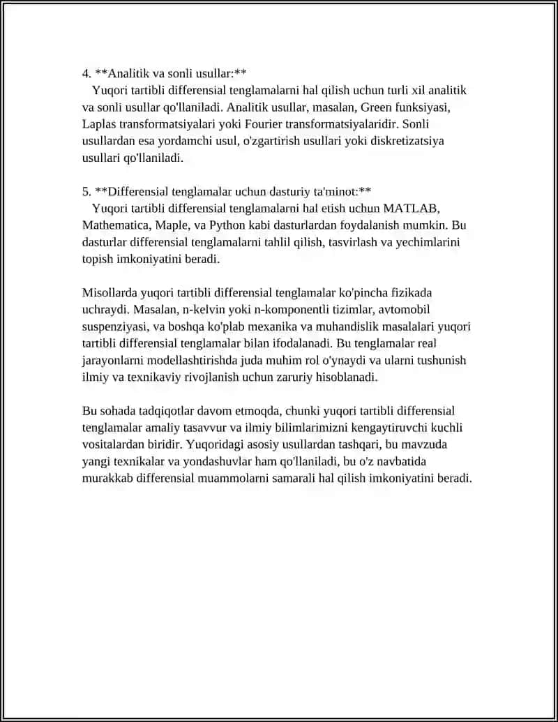 YUQORI TARTIBLI DIFFERENSIALLAR 4