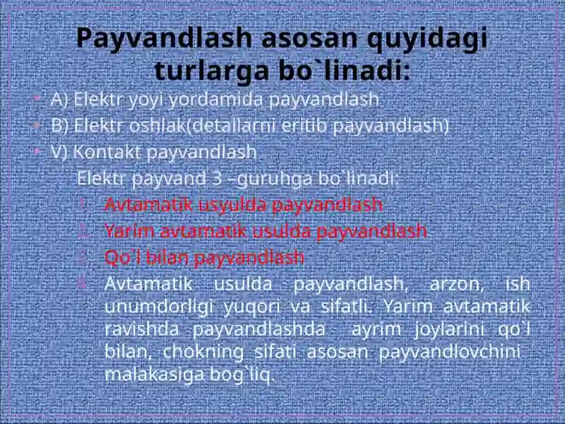 Payvandli  va yelimli birikmalar 4
