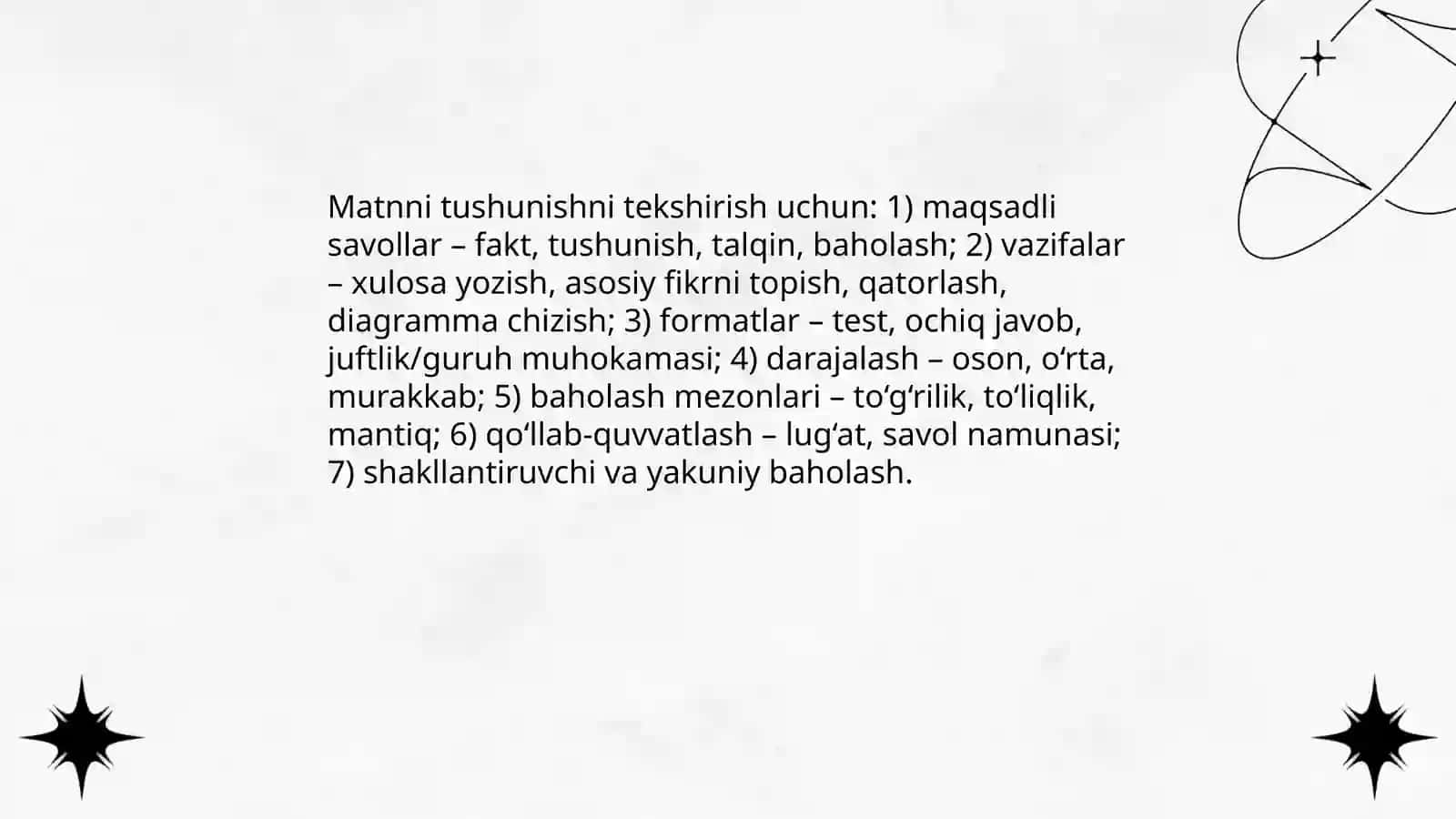 Dars kuzatuvi uchun baholash mezonlari va indikatorlari 4