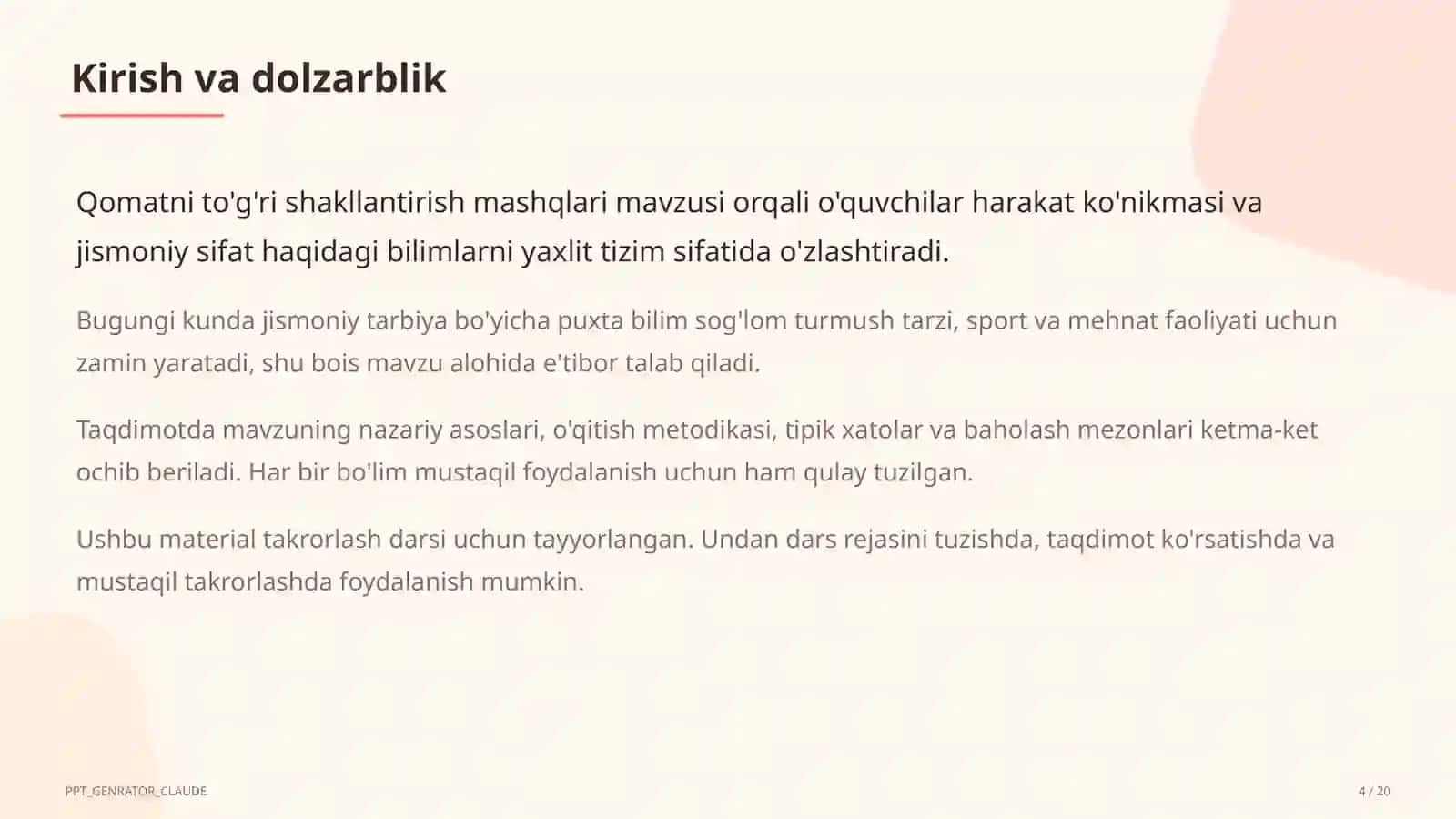 Qomatni to'g'ri shakllantirish mashqlari (2-sinf) 4