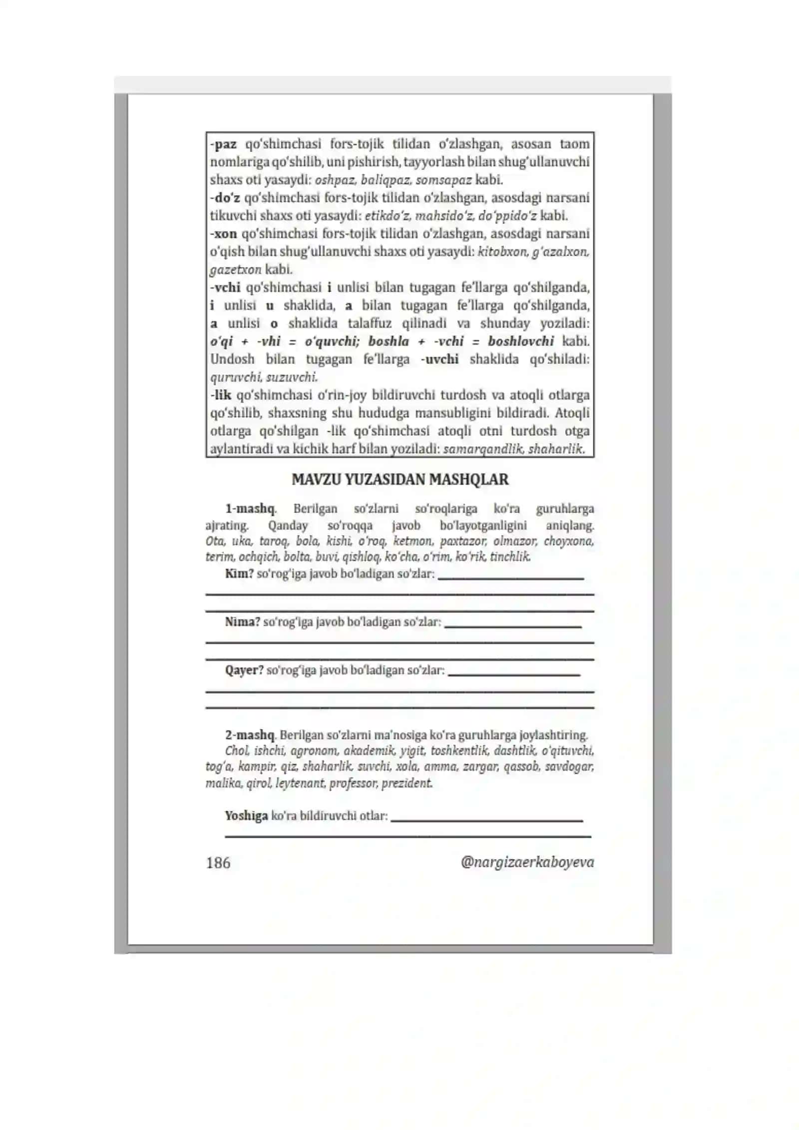 "O‘zbek tilining amaliy grammatikasi" kitobi 4