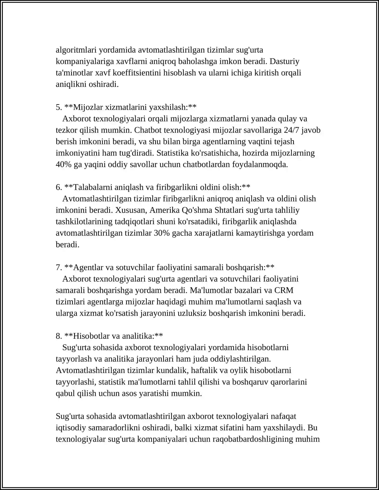 AVTOMATLASHTIRILGAN AXBOROT TEXNOLOGIYA VA TIZIMLARI 4