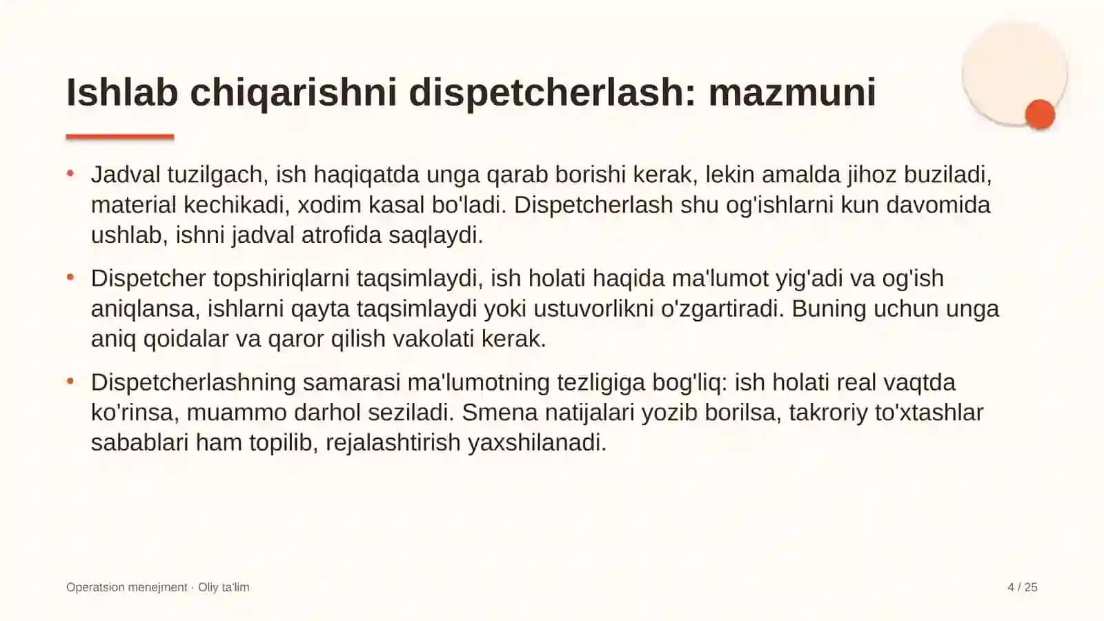 avtoservis korxonalarida ishlab chiqarishni dispetcherlash 8757 4