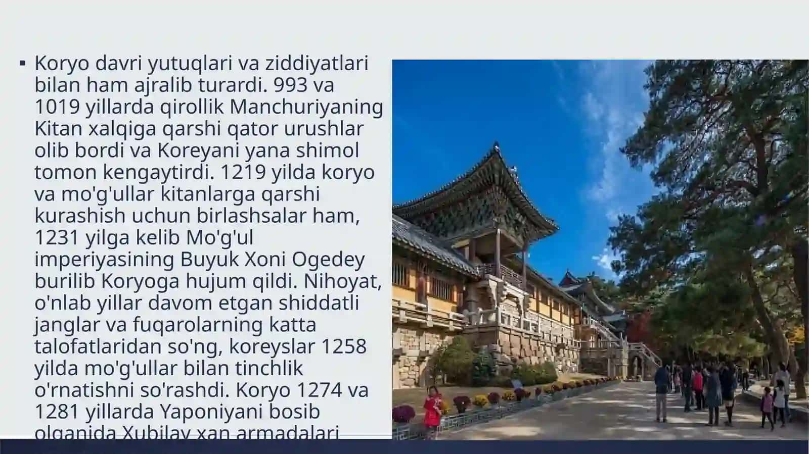 KOREYA TARIXI: KORYO QIROLLIGI 4
