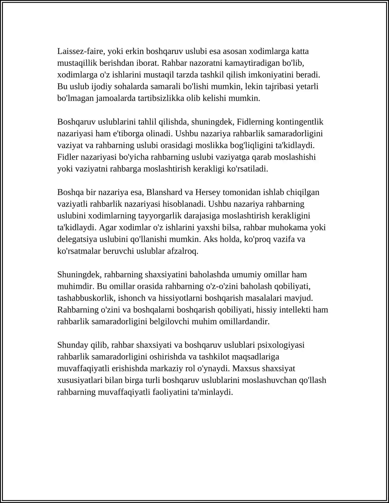 Rahbar Shaxsiyati va Boshqaruv Uslublari Psixologiyasi 4