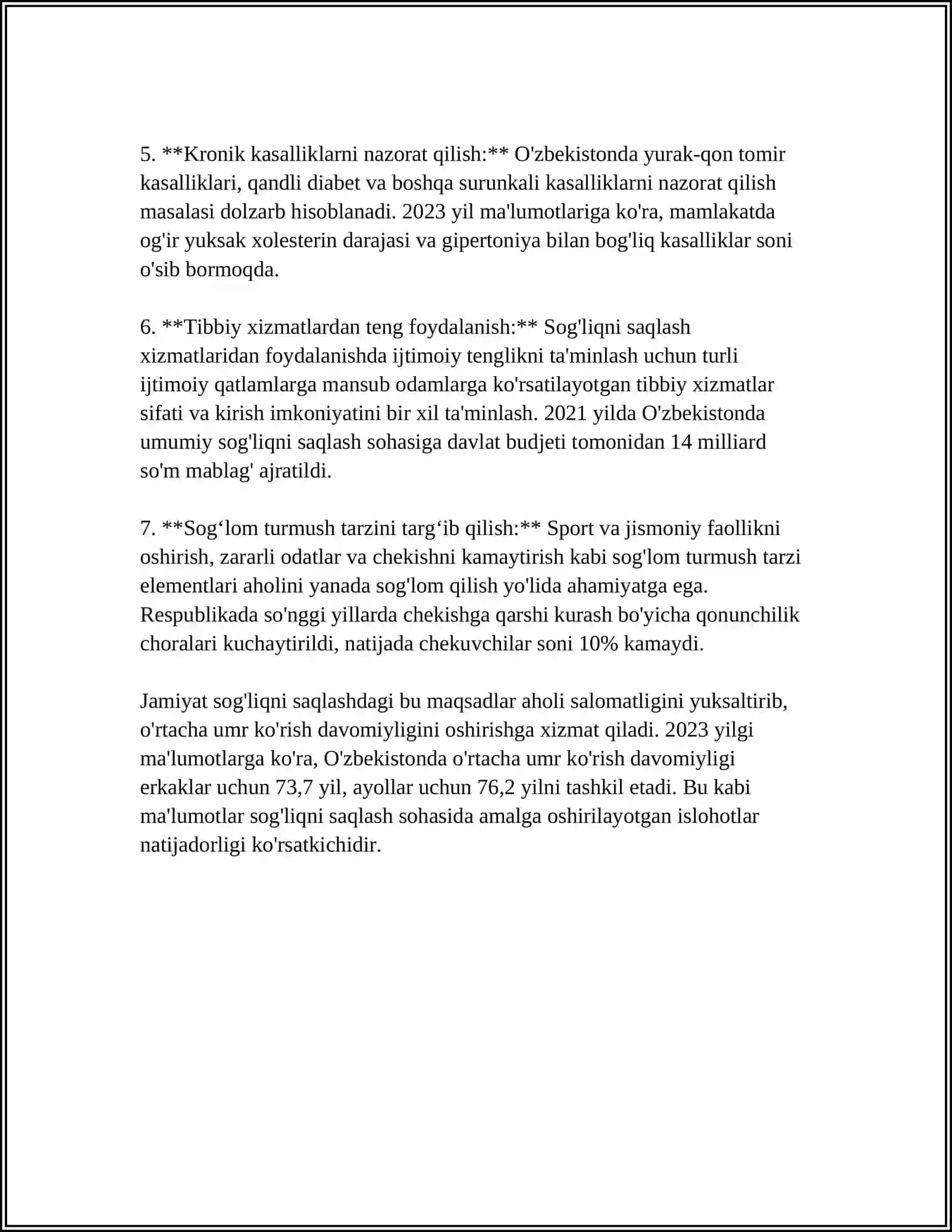 Jamiyat sog'liqni saqlash ishi va tibbiy statistika fani, uning maqsad, vazifalari va ahamiyati 4
