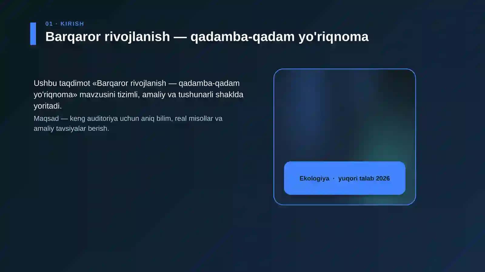 Barqaror rivojlanish — qadamba-qadam yo'riqnoma 4