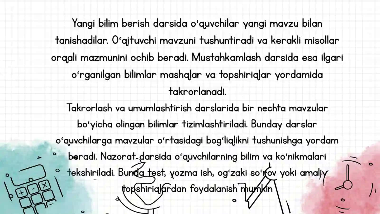 DARS VA UNING TURLARI: TAHLIL VA NATIJALAR 4