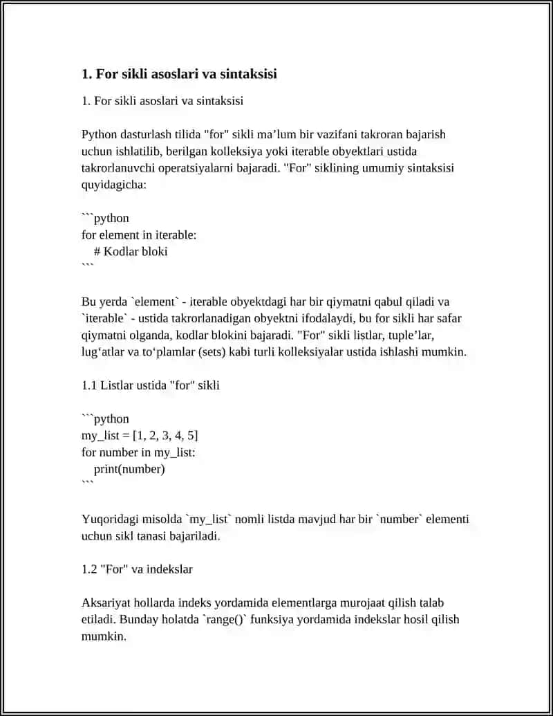 PYTHON DASTURLASH TILIDA TAKRORLANUVCHI ( FOR WHILE, DO WHILE) OPERATORLARI 4