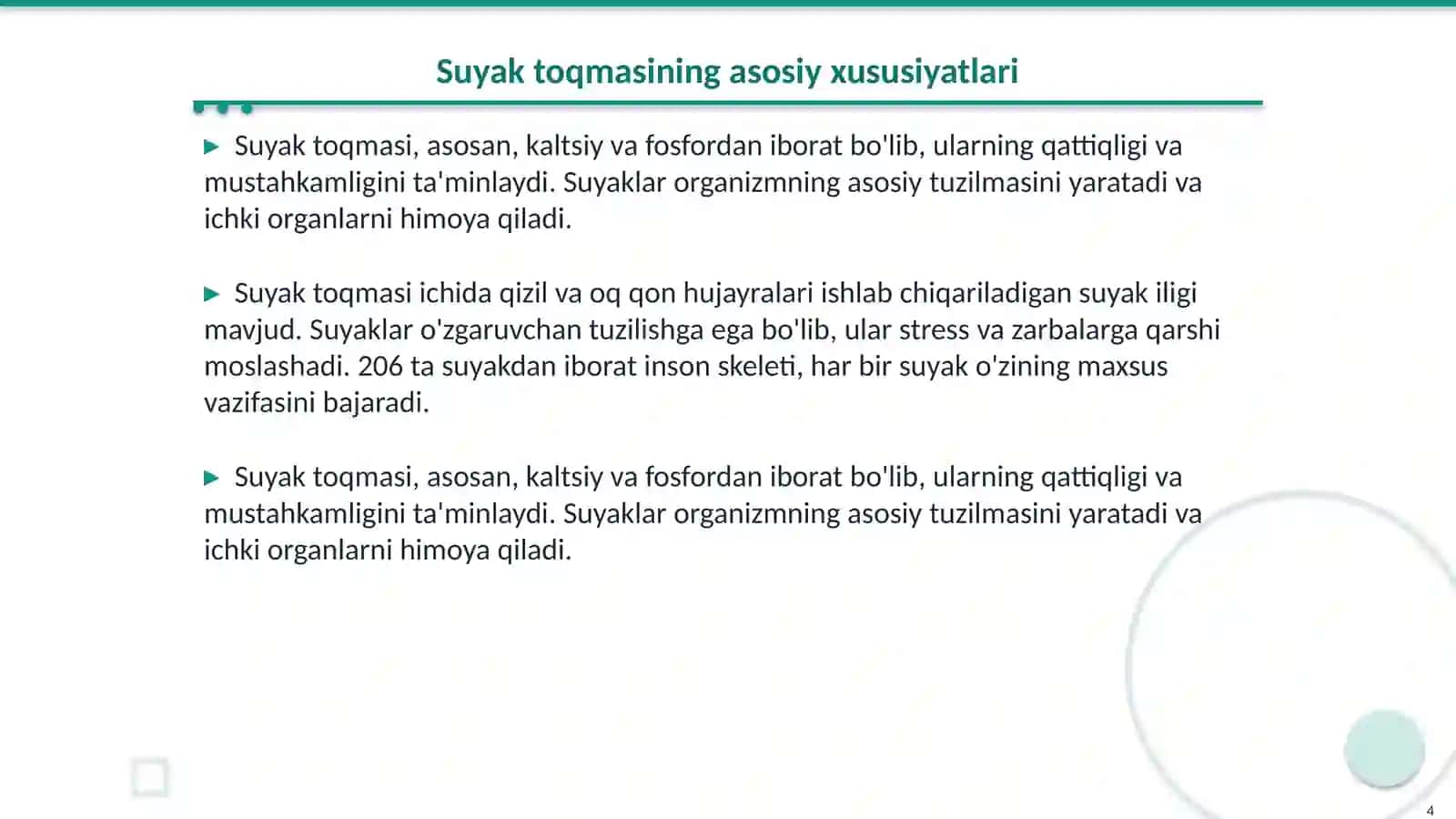 Togʼay va suyak toqmalarning tuzilishini oʻrganish 4