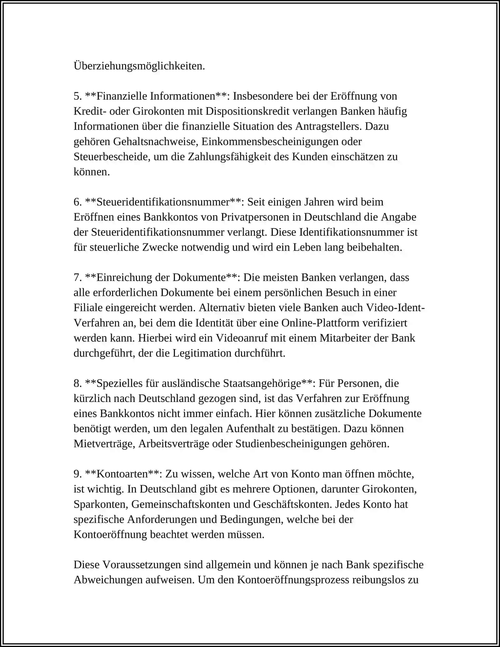 KONTOERÖFFNUNG, KREDITKARTEN UND GELDAUTOMATEN 4