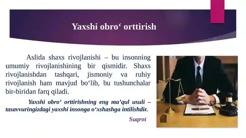 Yuristlar jamoasi hamda jamiyatda ijobiy shaxsiy imijni shakllantirish  yo‘l-yuriqlari 4