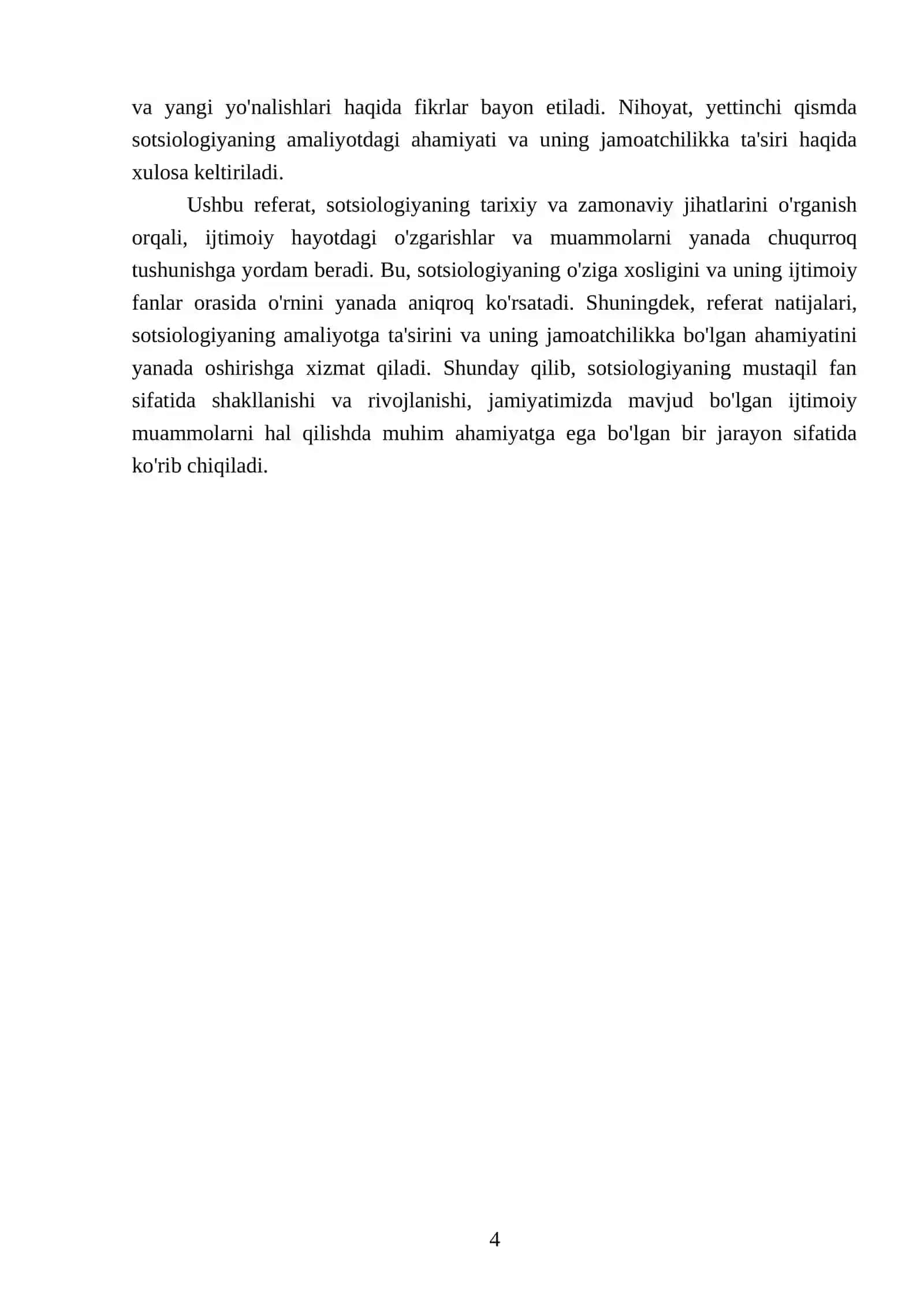 Sotsiologiyaning mustaqil fan sifatida shakllanish bosqichlar Referati 4