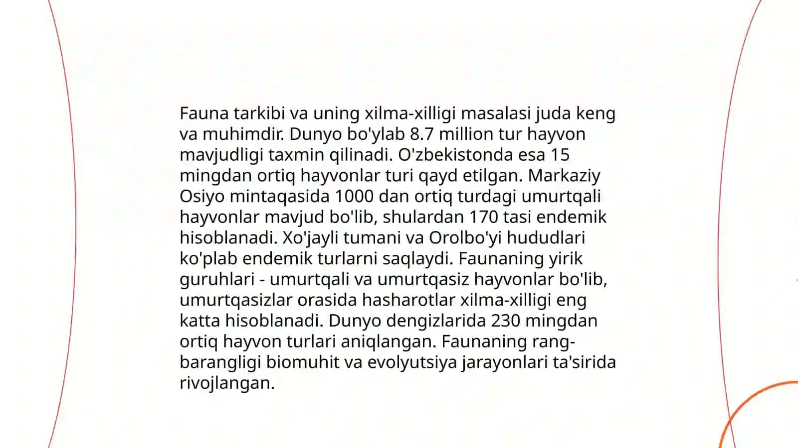 Zoogeografiyada fan tushunchasi. Fauna tarkibi 4