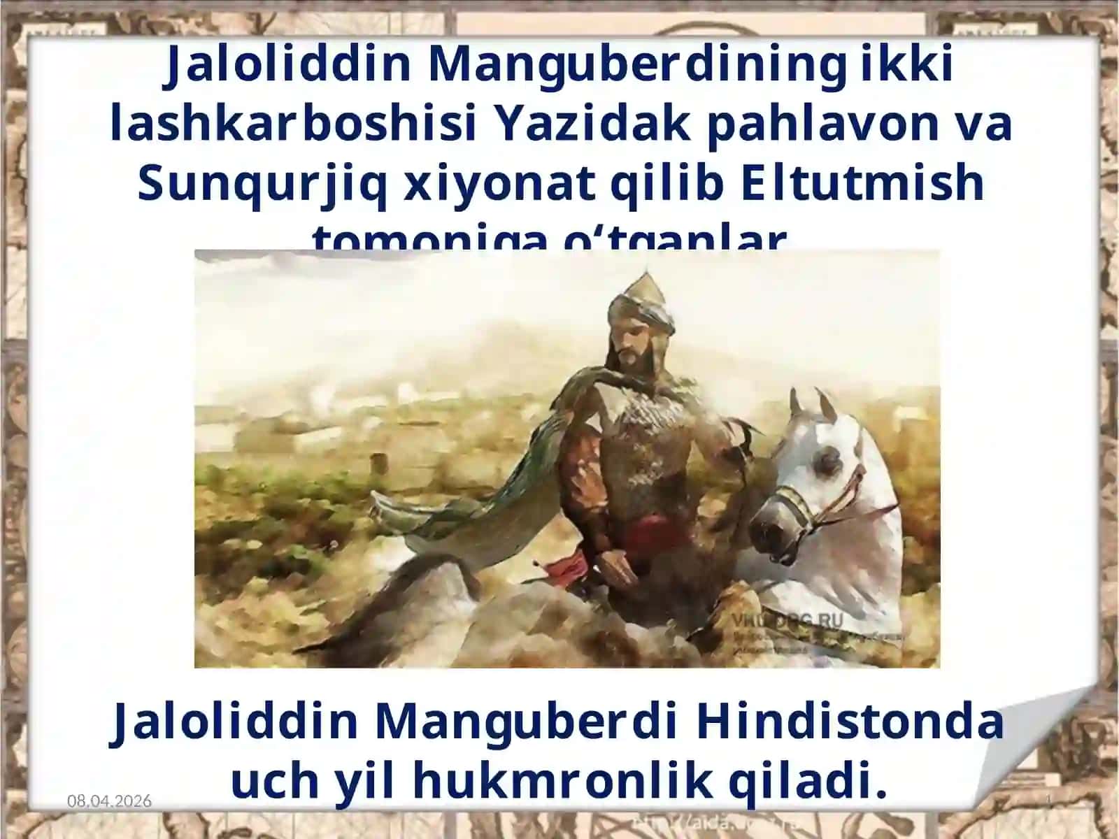 Jaloliddin Manguberdi mohir sarkar davavatan qahramoni 4
