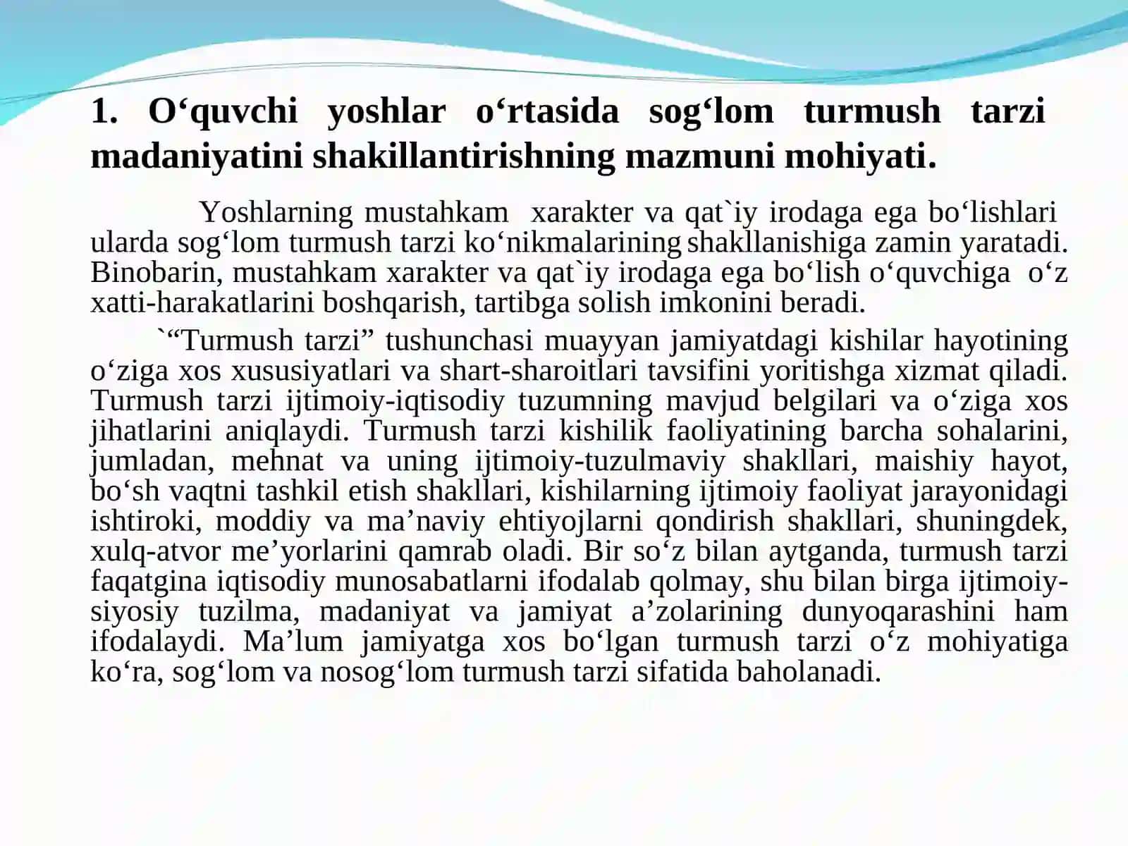 O‘quvchi yoshlar o‘rtasida sog‘lom turmush tarzini shakllantirish – ijtimoiy pedagogik muammo sifatida 4