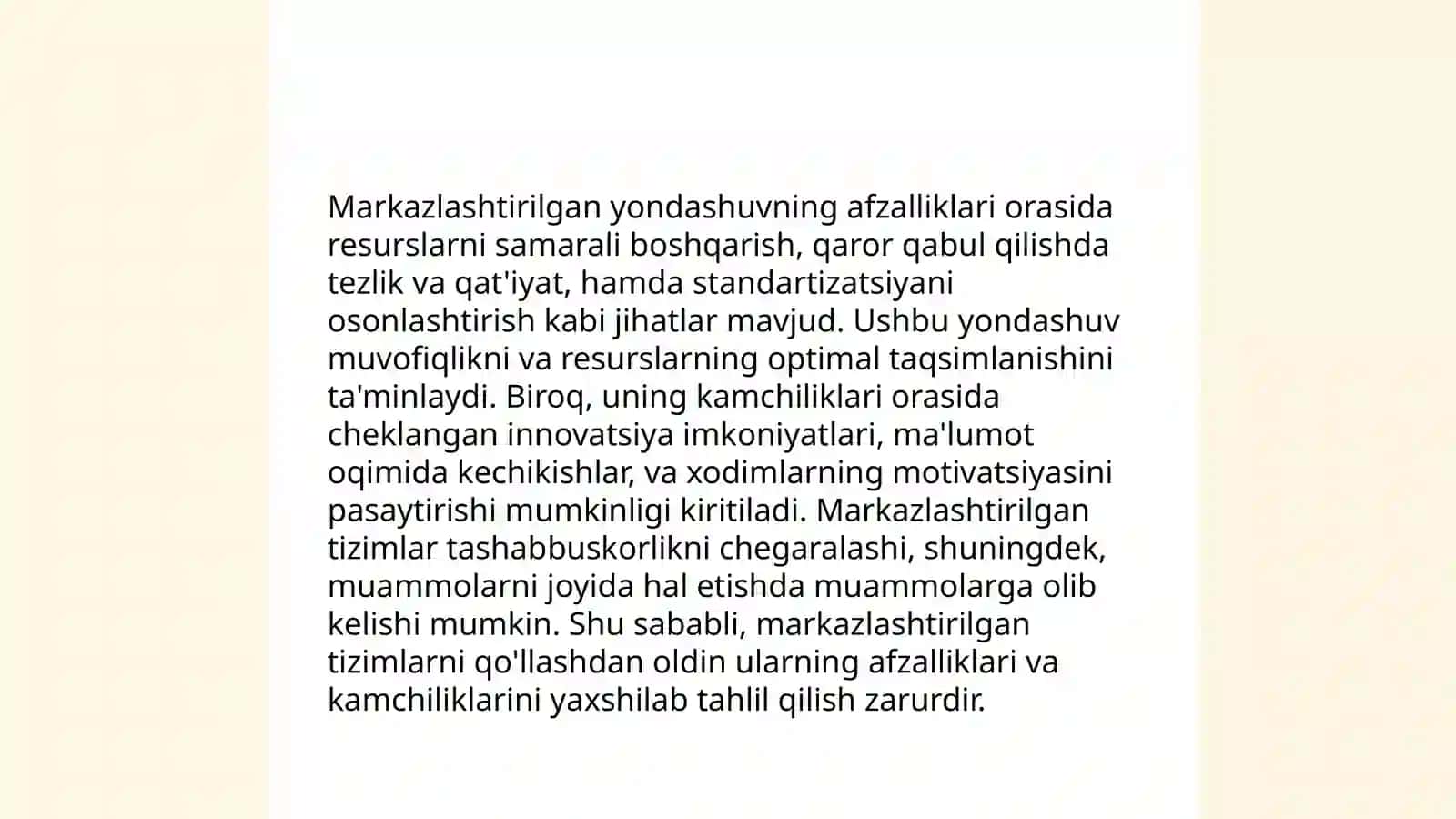 Maktabgacha ta'limda markazlashtirilgan tashkilotlarga oid matnlar 4