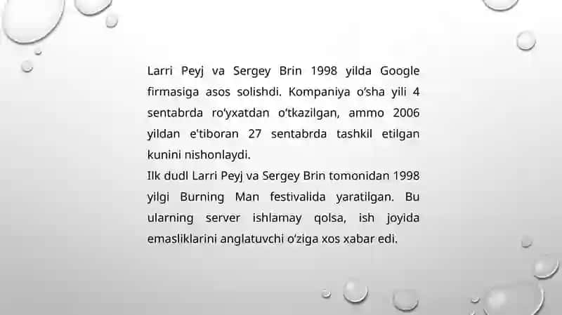 Google KOMPANIYASINING SHAKILLANISHI 4
