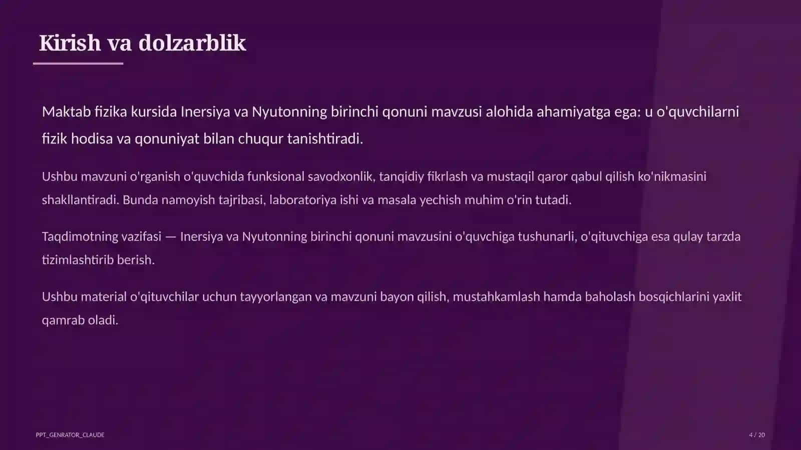 Inersiya va Nyutonning birinchi qonuni (7-sinf) 4
