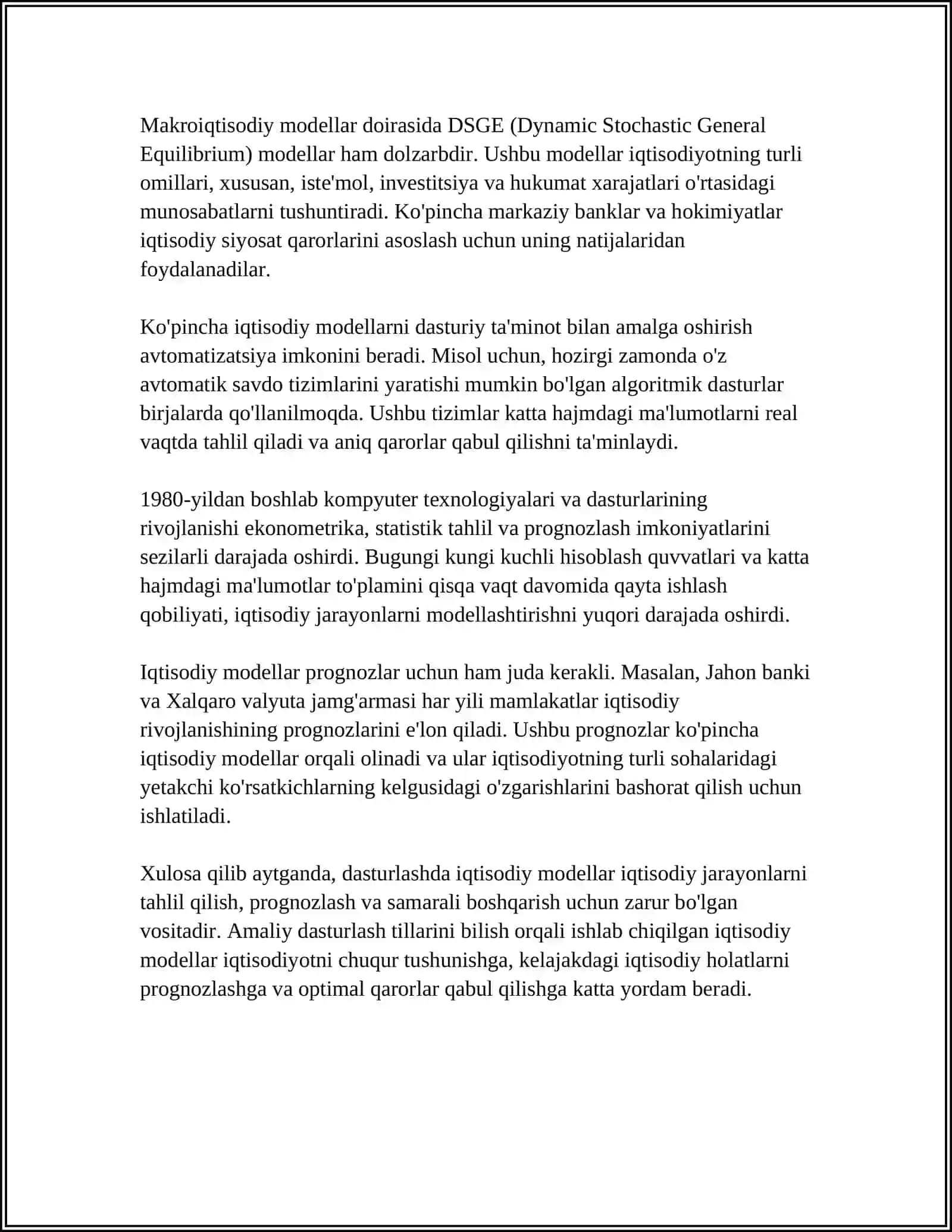 IJTIMOIY IQTISODIY RIVOJLANISHDA DASTURLASH PROGNOZLASHTIRISH 4