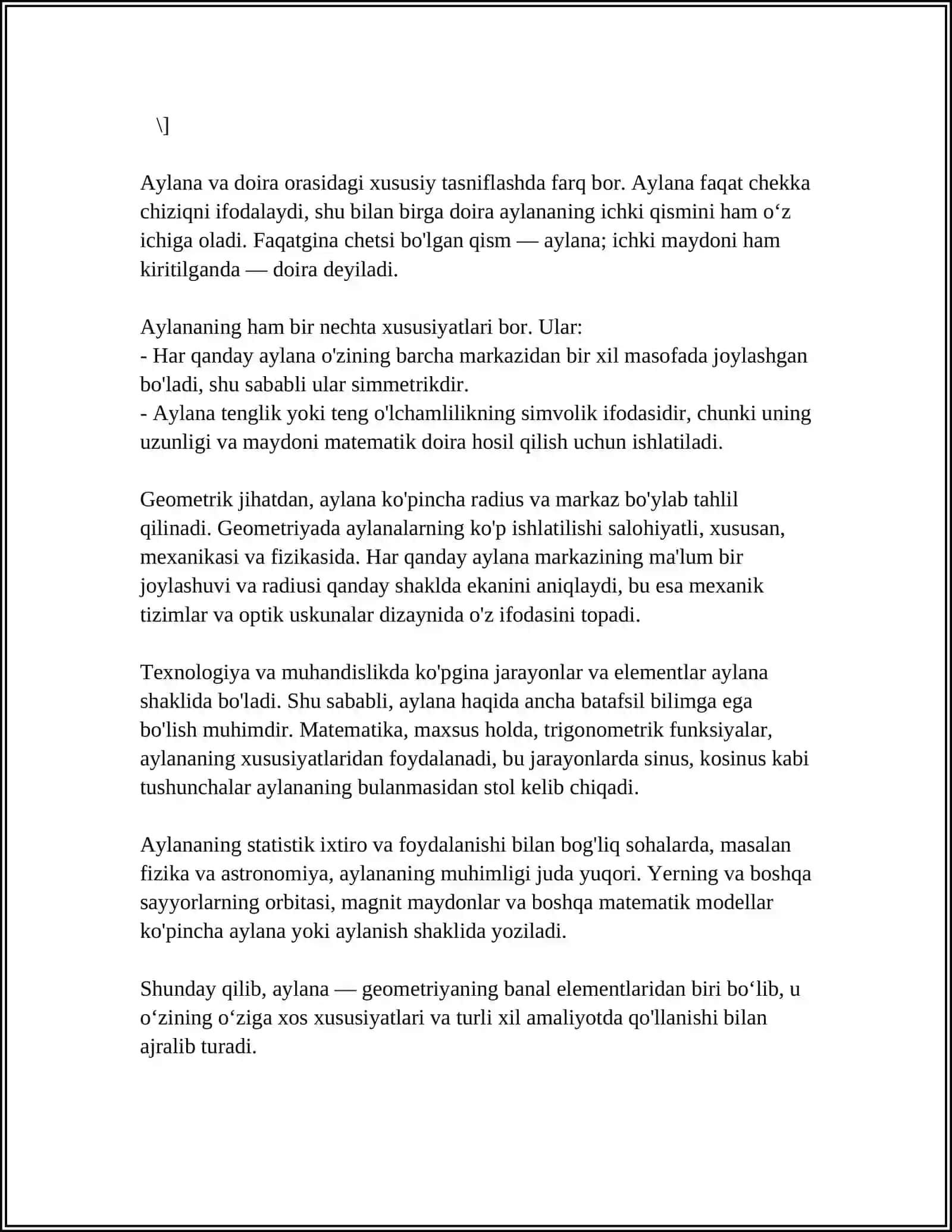 Aylanalar va ularning kanonik tenglamasi. Misollar 4